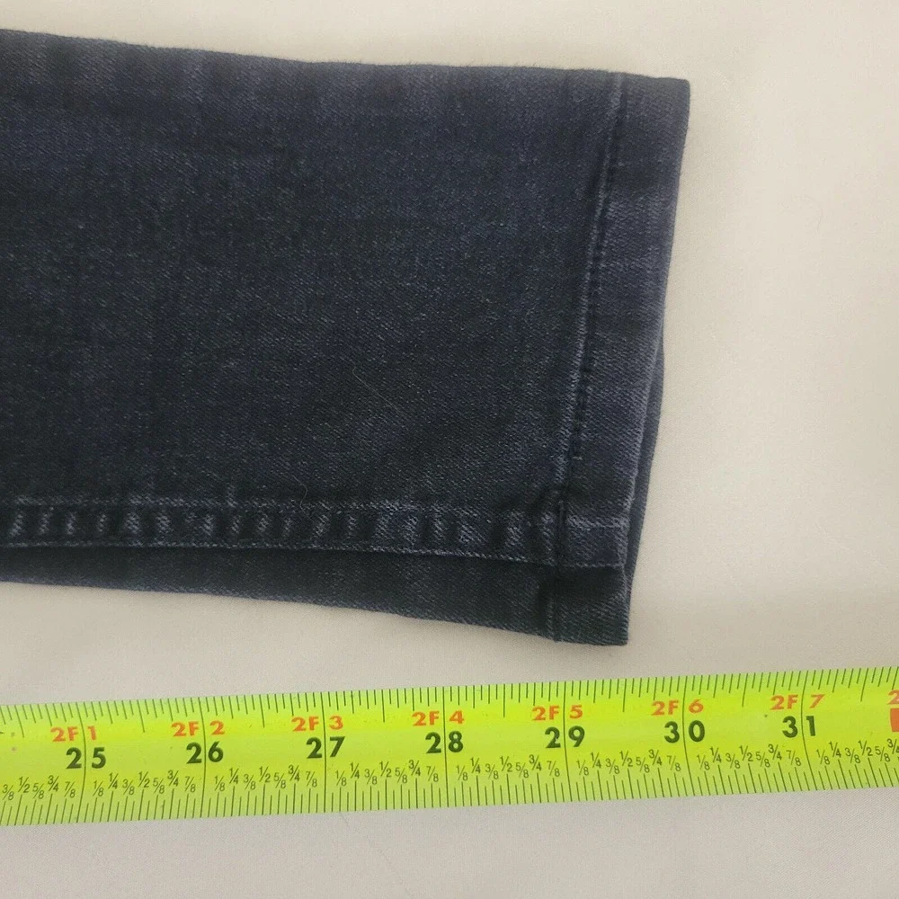 Reclaimed Vintage Jeans Womens 32 Black Denim Mid Rise Skinny Distressed 28x29.5